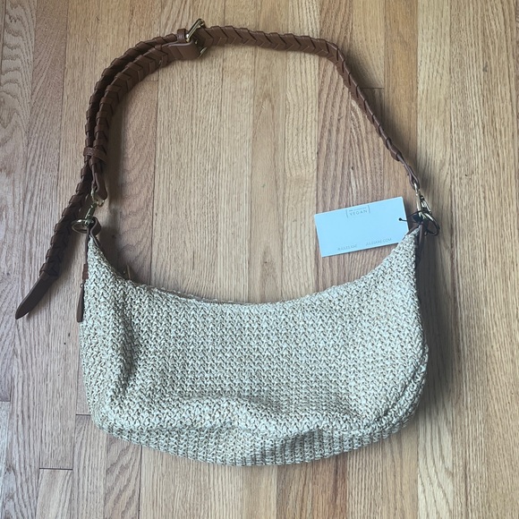 Jules Kae Tan and Cream Woven Shoulder Bag - Picture 3 of 5